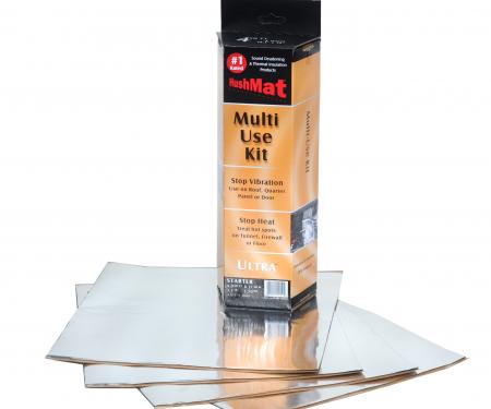 HushMat Multi Use Kit - Silver Foil with Self-Adhesive Butyl-4 Sheets 12" x 11" ea 3.7 sq ft 10151