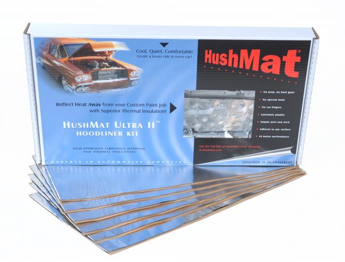 HushMat Universal Auto & Truck Heavy Duty Hoodliner Insulation - 6 Sheets 12" x 23" ea 50100