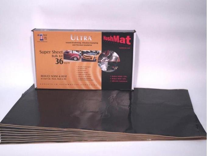 HushMat Super Bulk Kit - Stealth Black Foil with Self-Adhesive Butyl-9 Sheets 18" x 32" ea 36 sq ft 10800