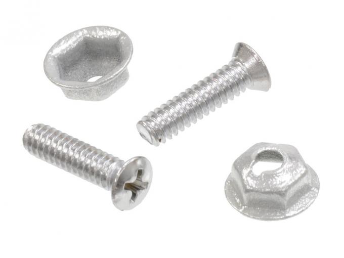 Corvette Power Antena Switch Screws/Nuts, 4 Piece, 1965-1966