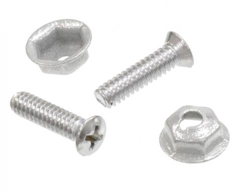 Corvette Power Antena Switch Screws/Nuts, 4 Piece, 1965-1966